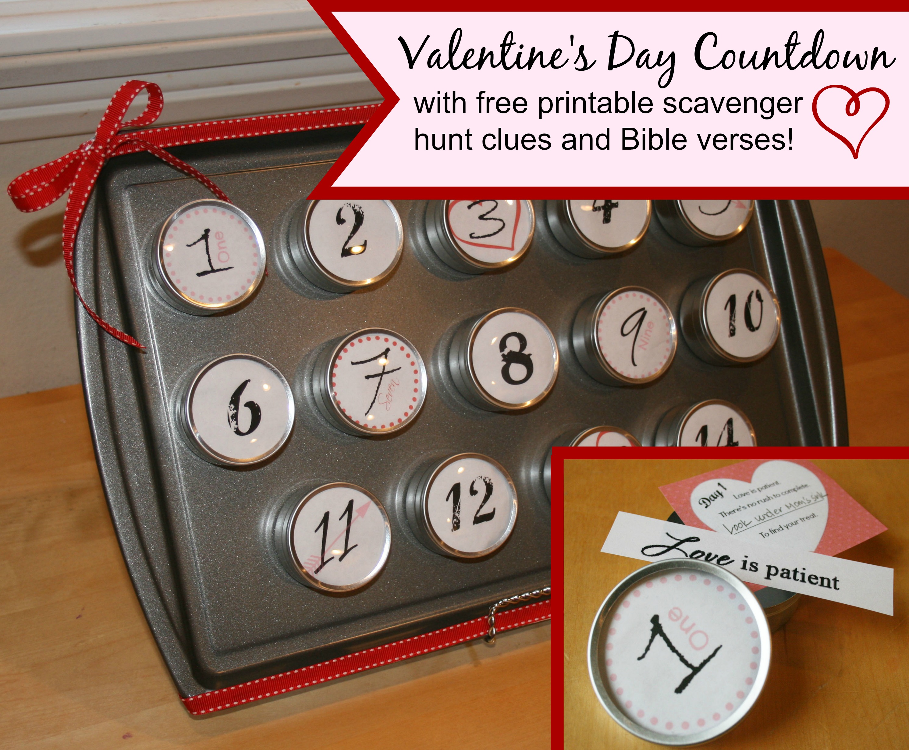 Valentine's Day Countdown with Scavenger Hunt and Bible Verses