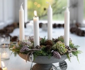Advent White Candle Wreath
