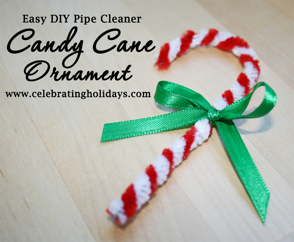 Candy Cane Pipe Cleaner Ornament Craft for Christmas