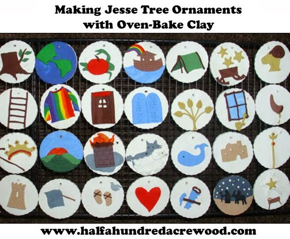 Jesse Tree Clay Ornaments