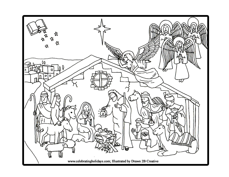 Free Nativity Coloring Page