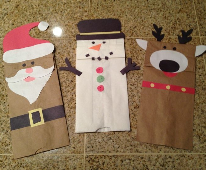 Paper Bag Christmas Characters Craft