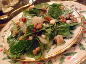 cranberry pear walnut salad