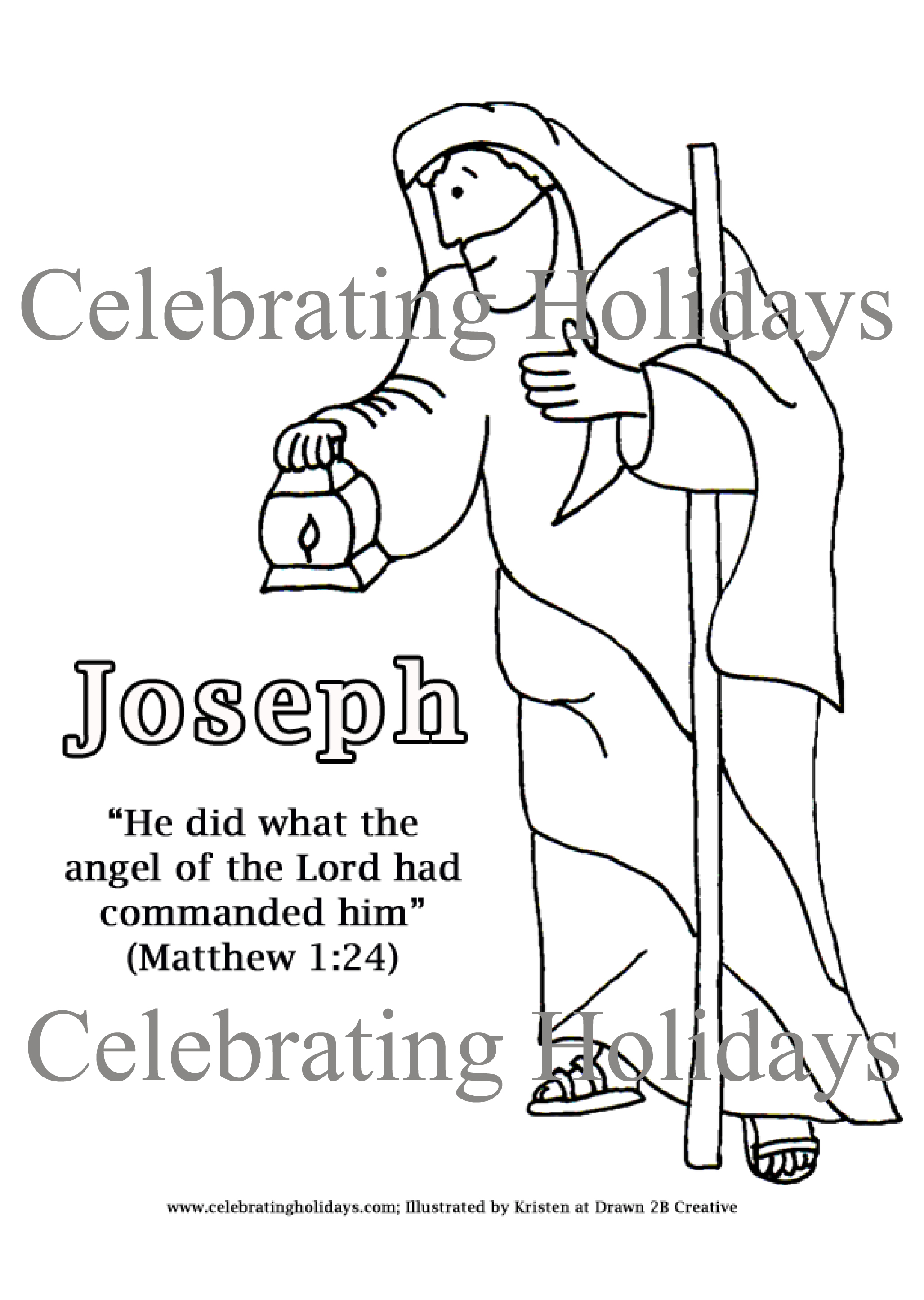 Sample Preschool Coloring Page of Joseph