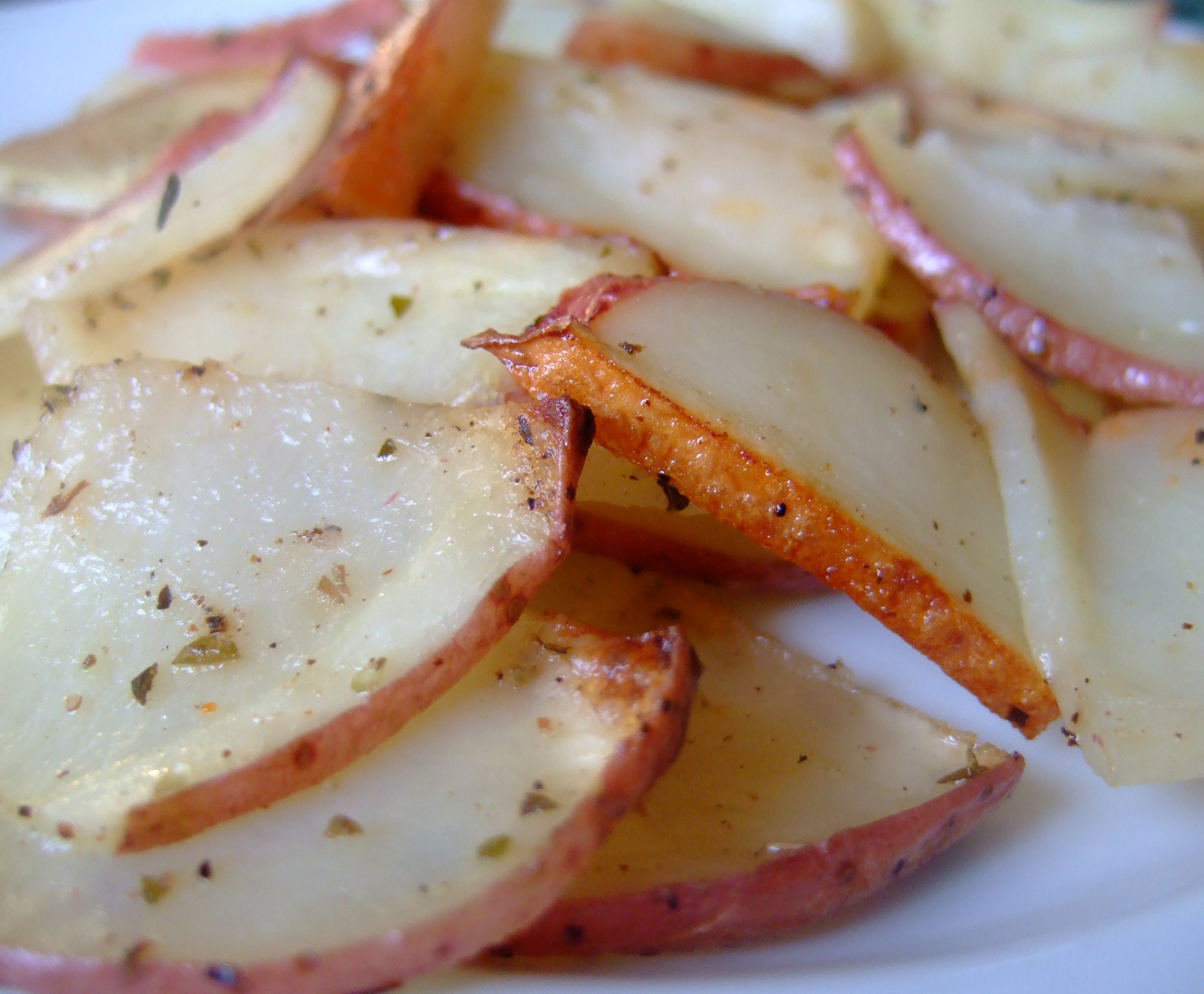 sliced red potatoes