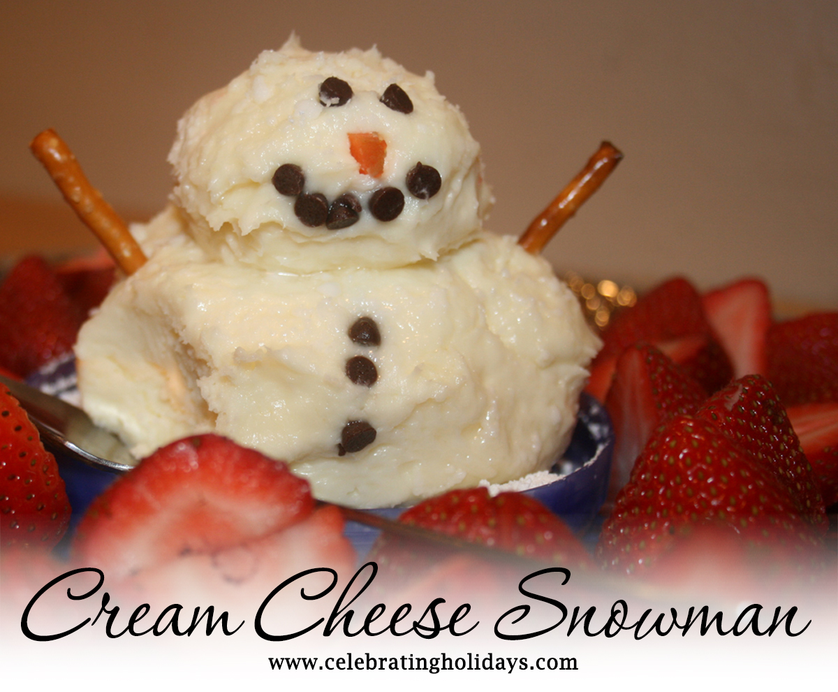 Cream Cheese Snowman and Strawberries Recipe