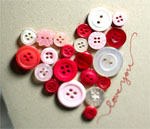 button heart valentine card