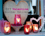 Valentine's Day Glittered Candle Jars