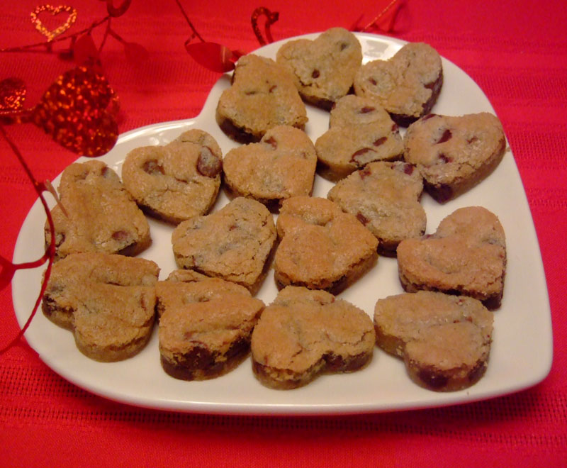 Chocolate Chip Cookie Hearts