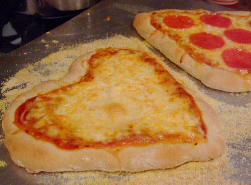 Homemade Heart Pizza