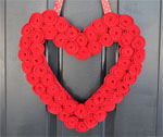 Valentine Heart Rosette Wreath