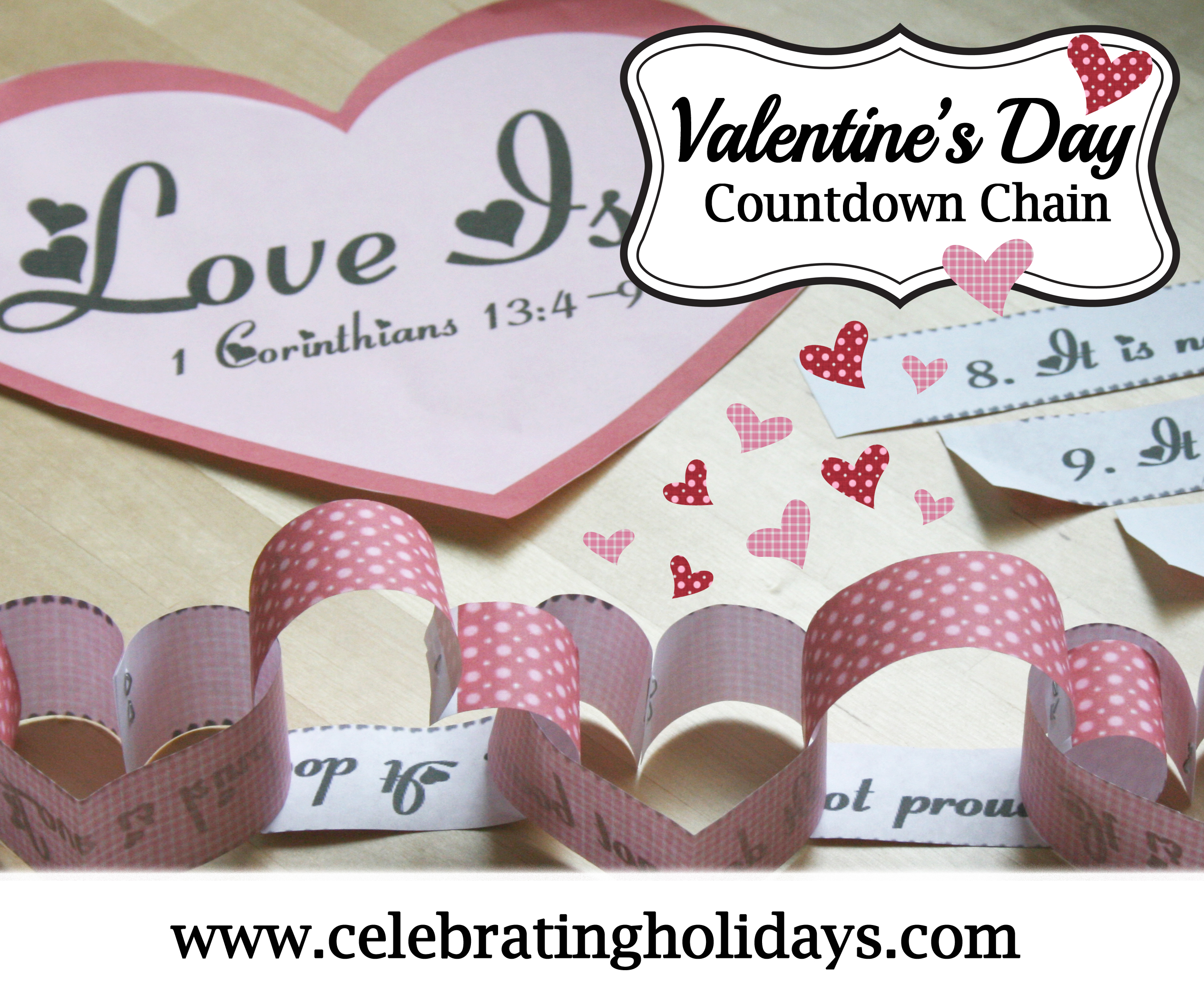 Bible Countdown Chain for Valentine's Day