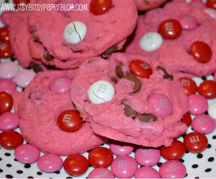 Pink Chocolate Chip Cookies