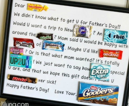 Candy Bar Poster for Father's Day