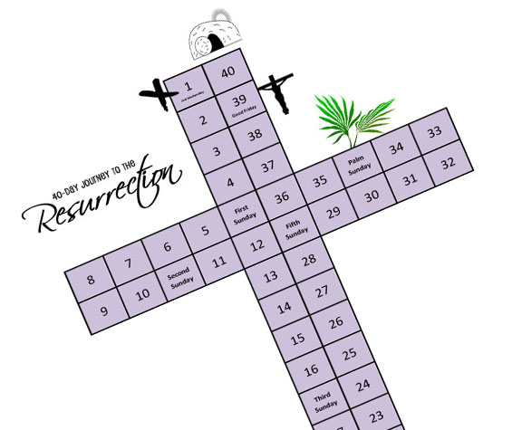 Easter Countdown Calendar (40 Days of Lent) by Celebrating Holidays