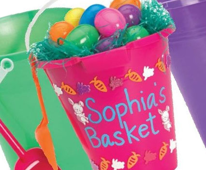 Decorated Beach Pail for Easter