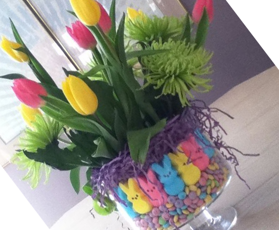 Easter Vase with Peeps