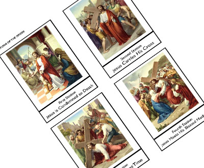 Stations of the Cross Printable Color Cards