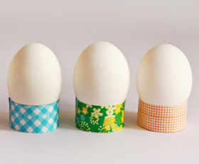 Washi Tape Covered Egg Holders
