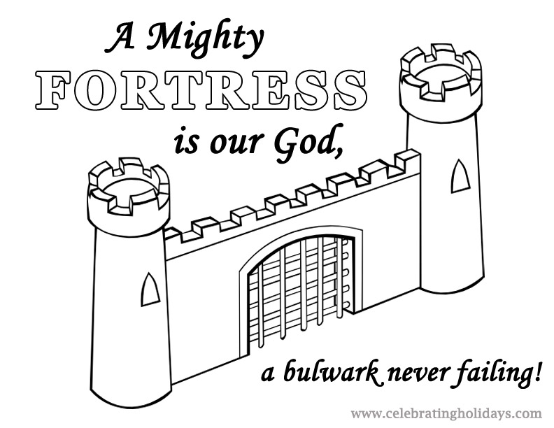 Free Reformation Day Coloring Page (A Mighty Fortress)