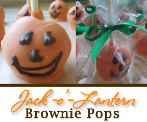 Jack-o'-Lantern Brownie Pops Recipe