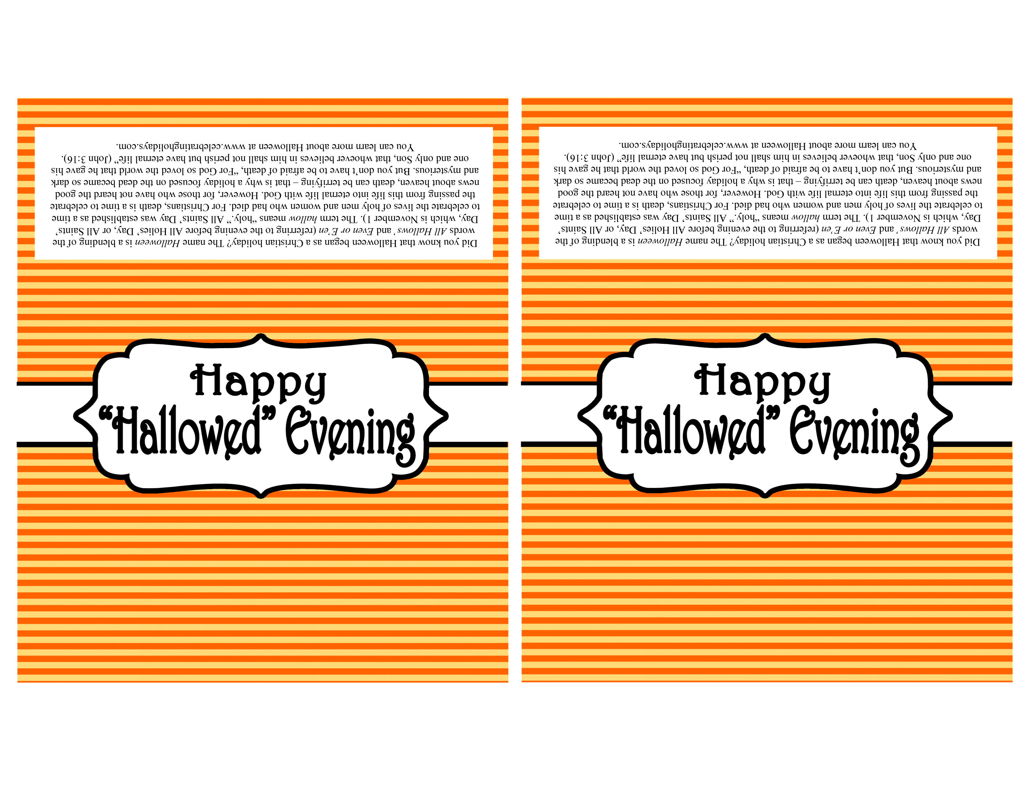 Happy Hallowed Evening Candy Bar Labels