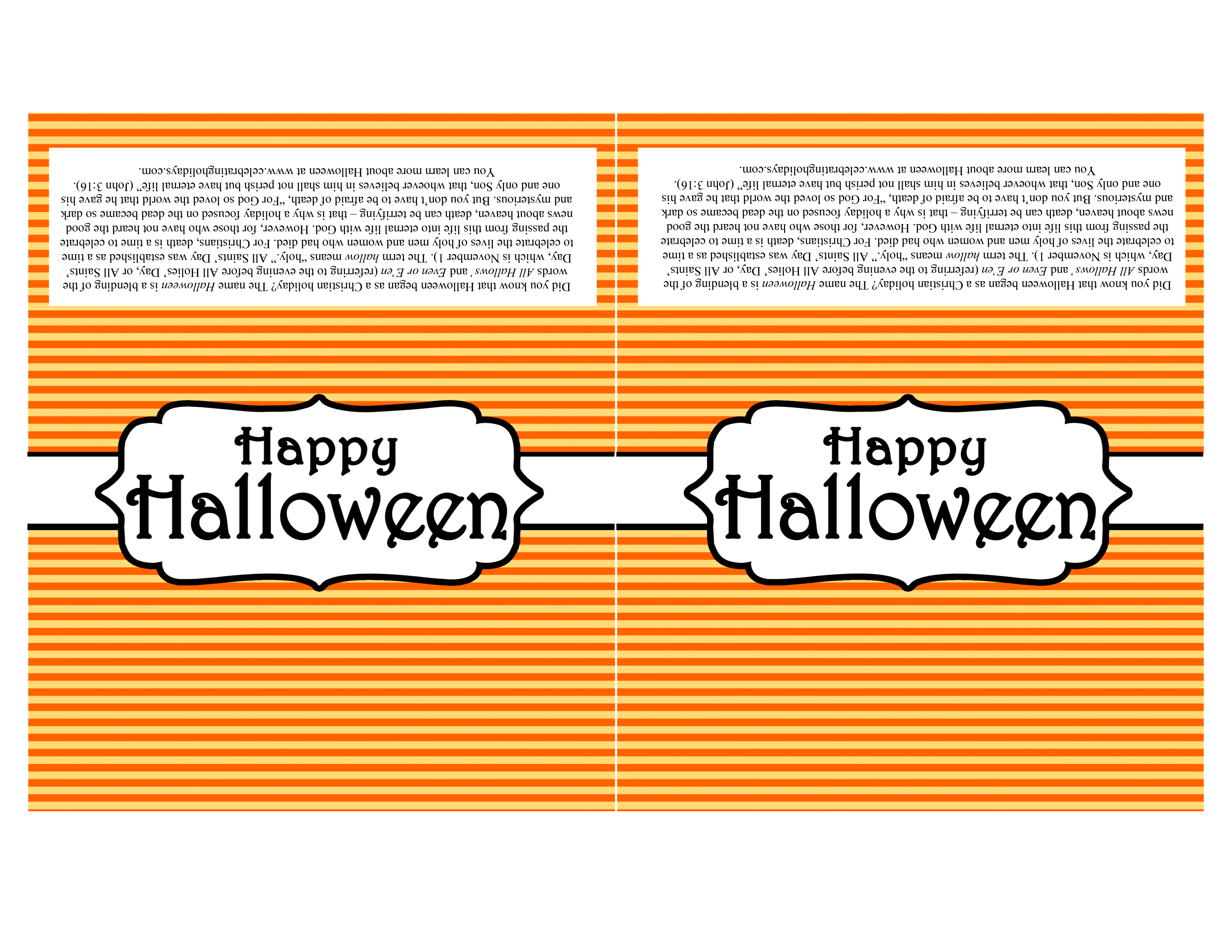 Happy Halloween Candy Bar Labels