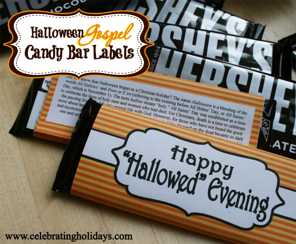 Halloween Candy Bar Label with Gospel Message