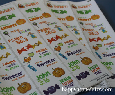 Christian Stickers for Halloween Candy
