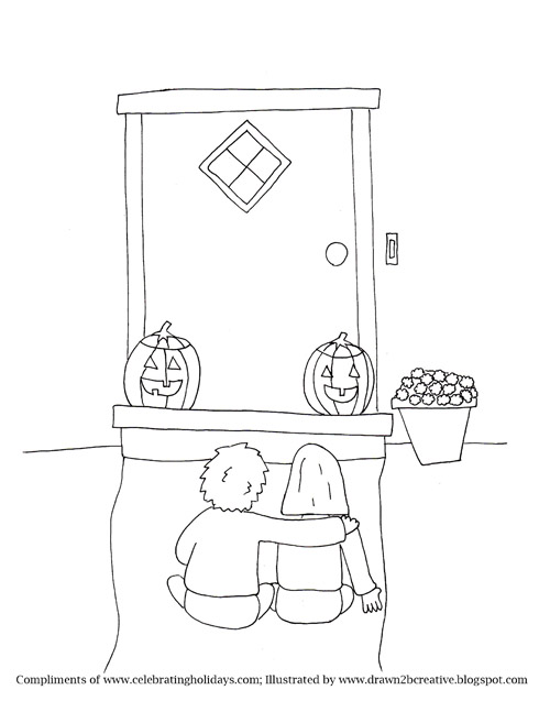 Pumpkin Carving Coloring Page 5