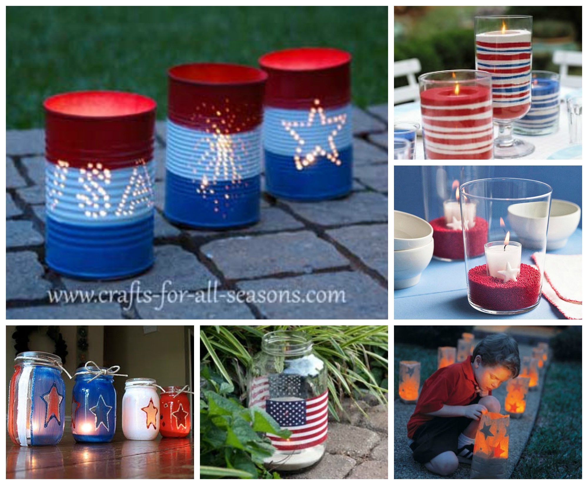 July 4th Candle and Luminary Decorating Ideas