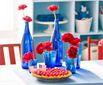DIY Glass Bottle Centerpiece for July 4th