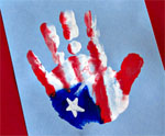 American Flag Handprint Craft 1