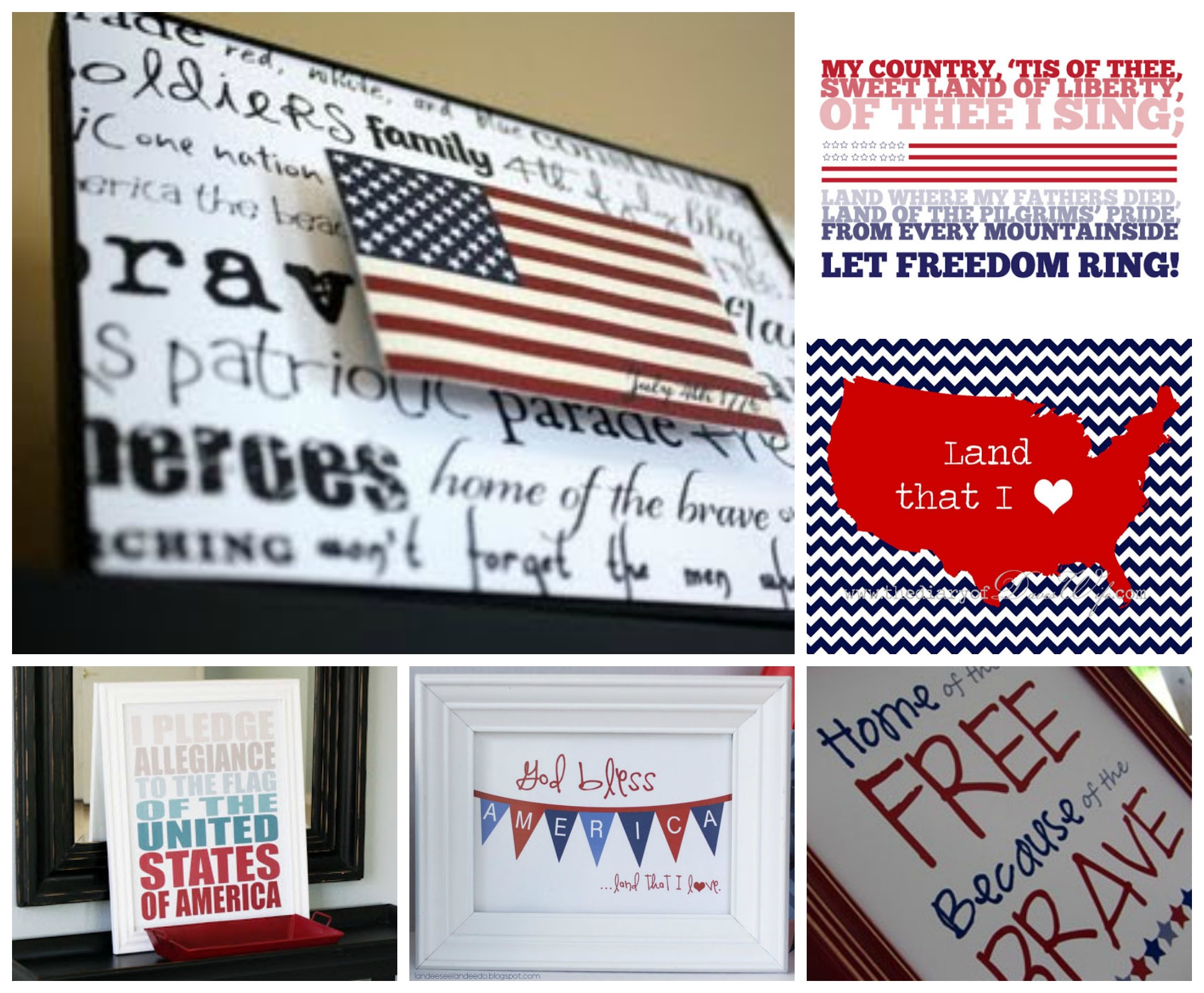 July 4th Free Printables for Framing