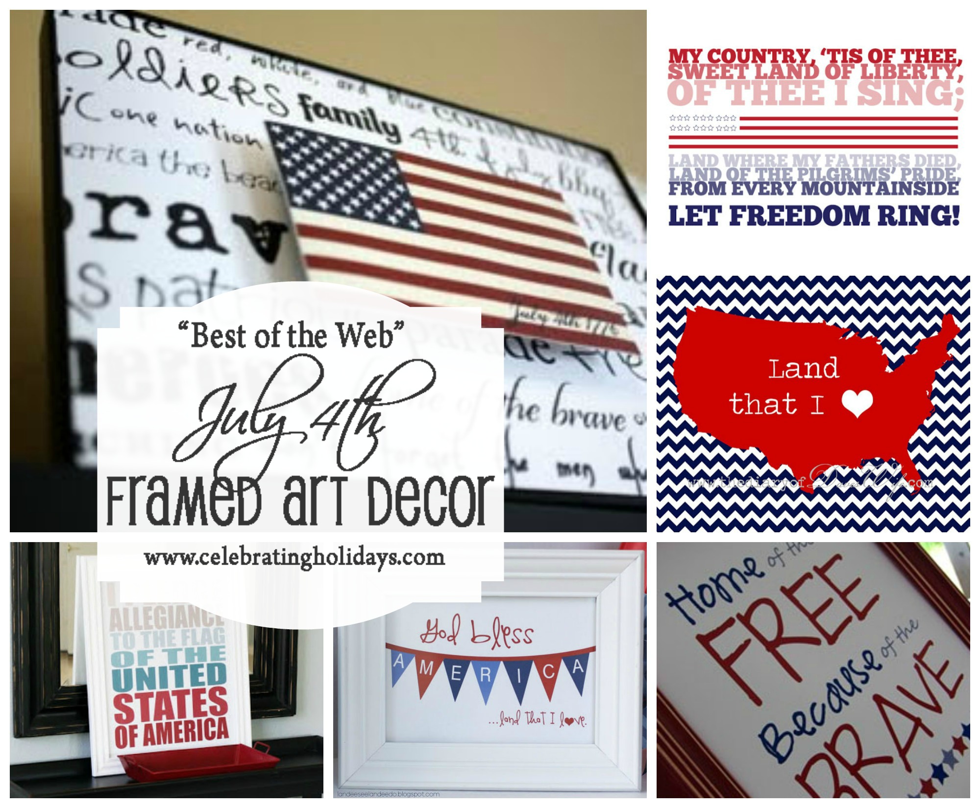 Best July 4th DIY Framed Art Decor Ideas (Free Printables!)