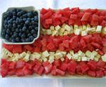 Fruit and Cheese Flag for July 4th