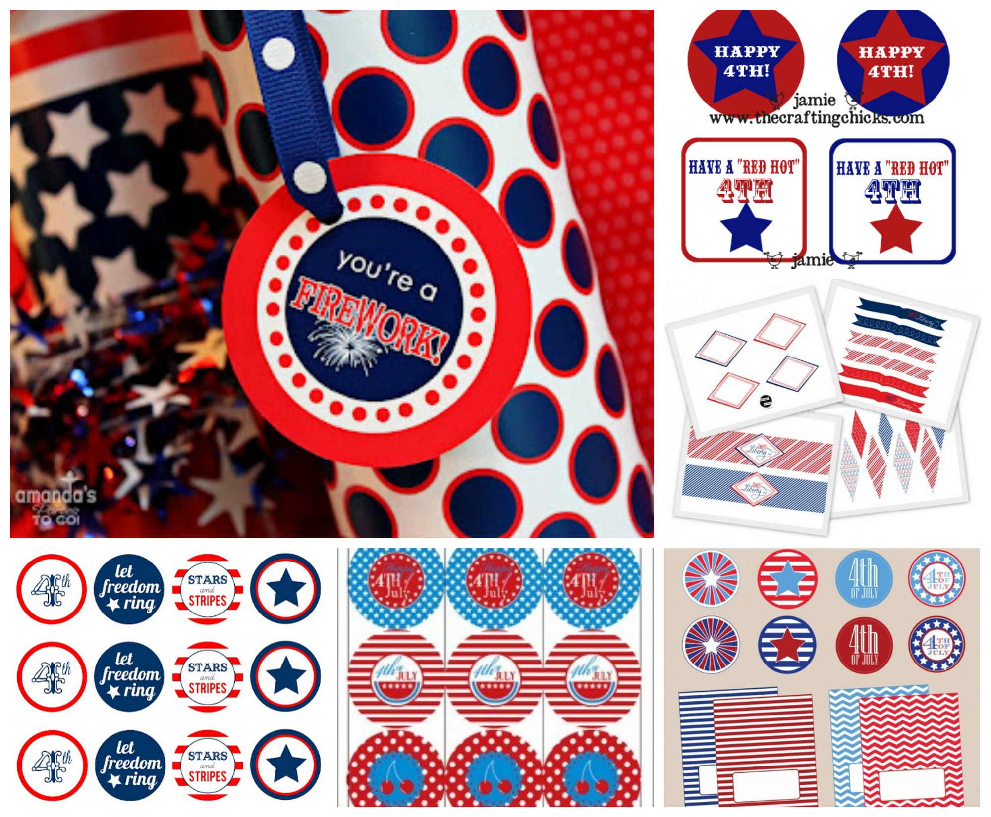 July 4th Free Printable Gift Tags