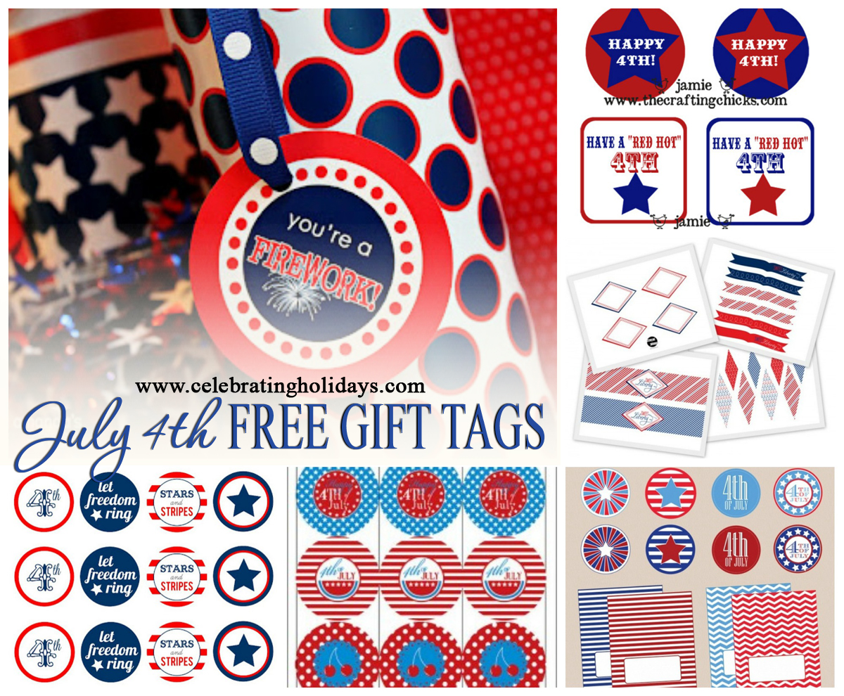Best of the Web July 4th Free printable gift tags