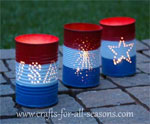 Tin Can Luminaries for July 4th