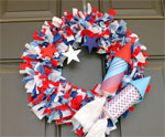 Rag Wreath with Firecrackers for July 4th