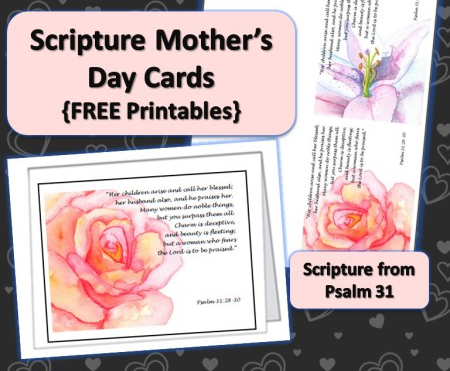Printable Scripture Cards for Mother's Day