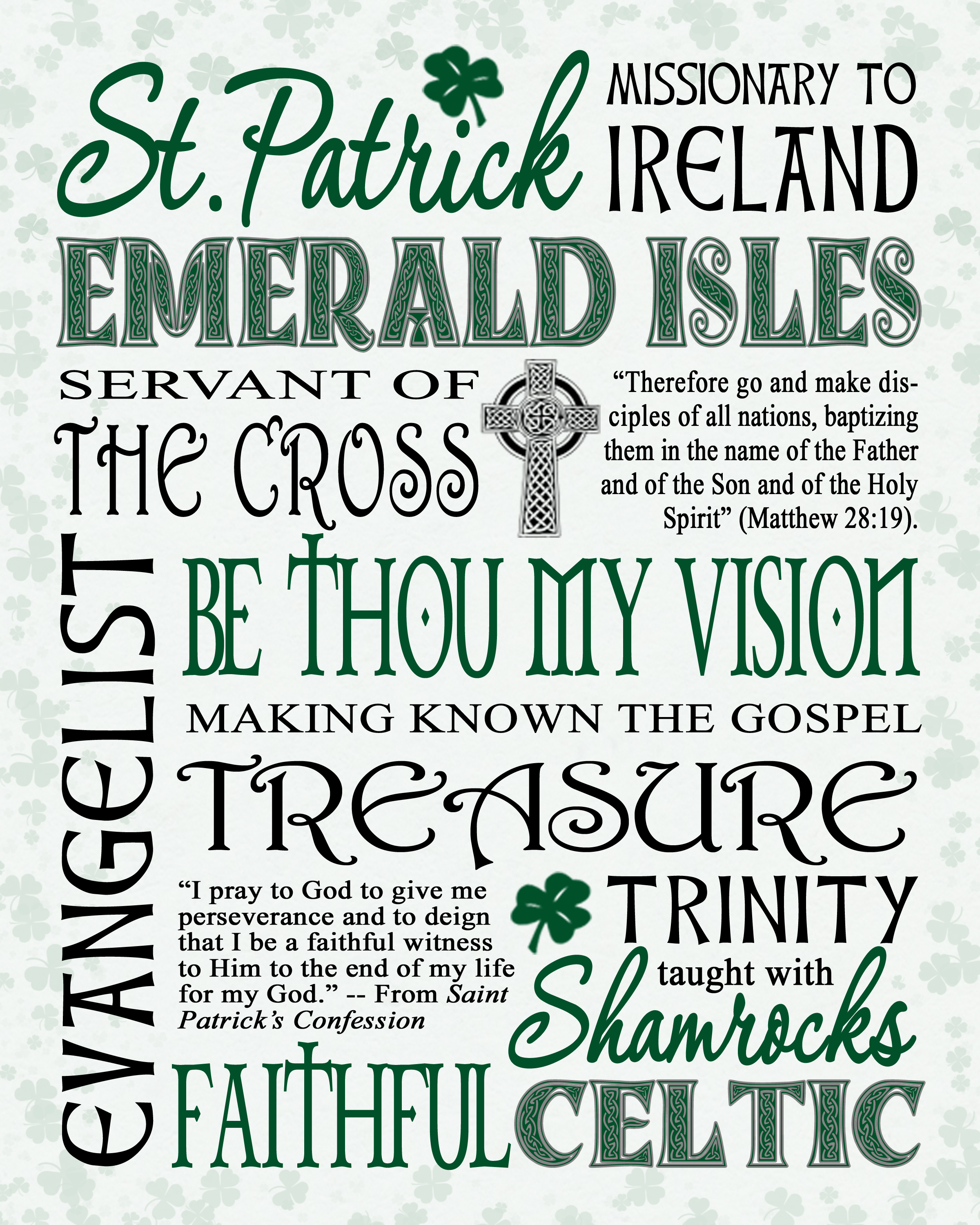 Free Printable St. Patrick's Day Word Art