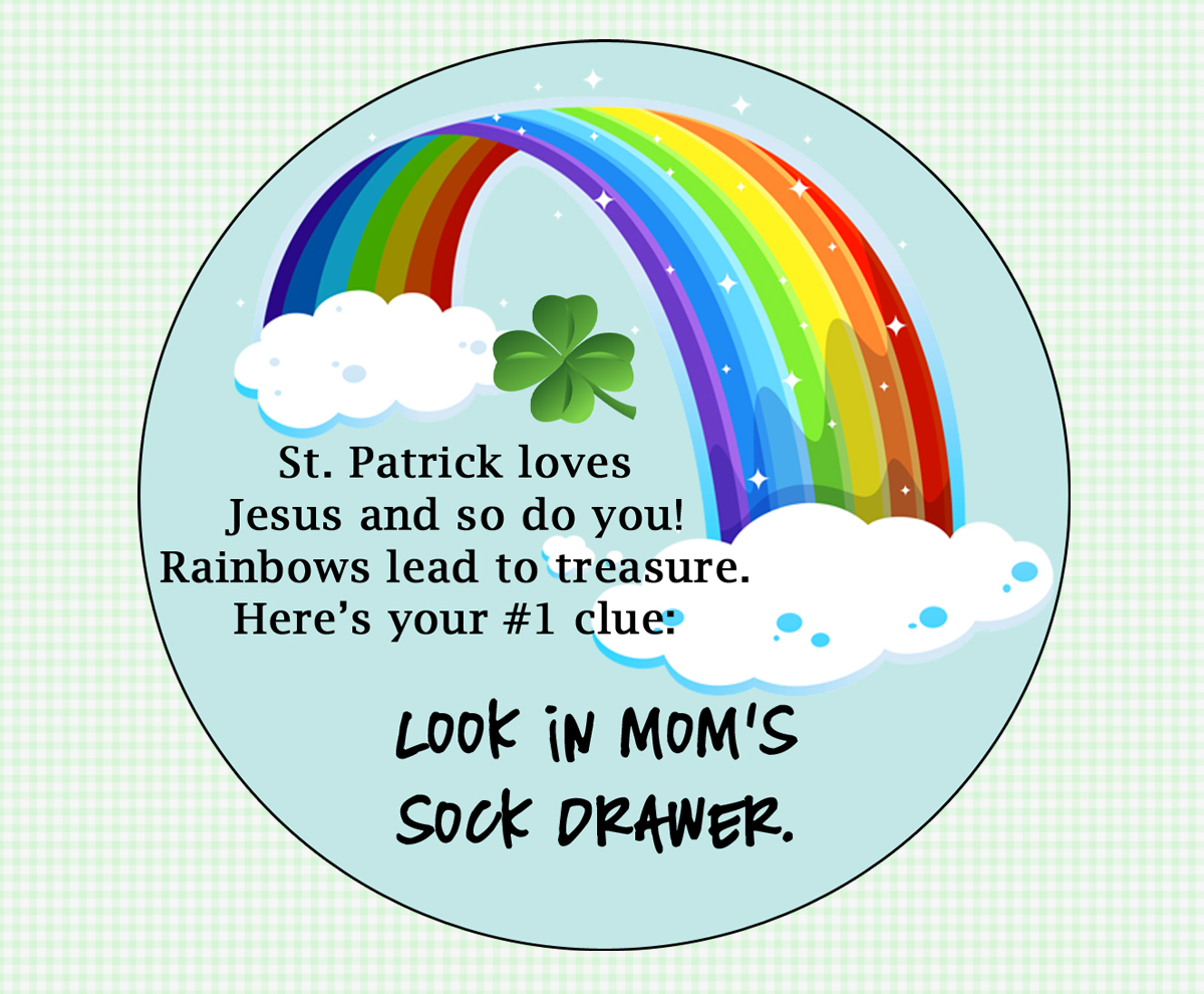 St. Patrick's Day Treasure Hunt Clue Tags