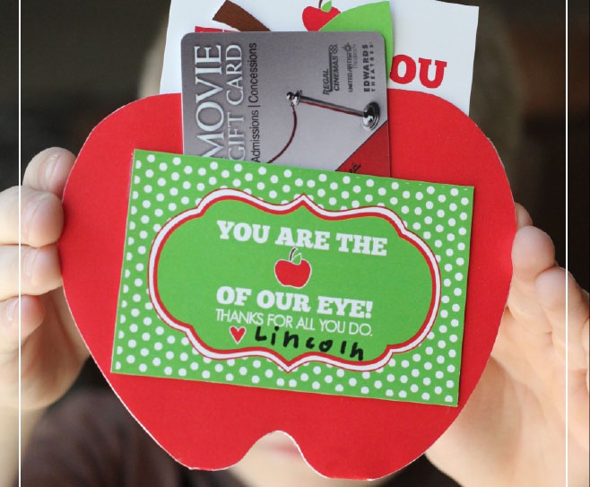 Apple Gift Card Holder for Teacher Appreciation