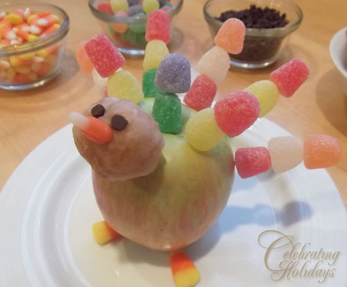 Apple and Candy Edible Turkey
