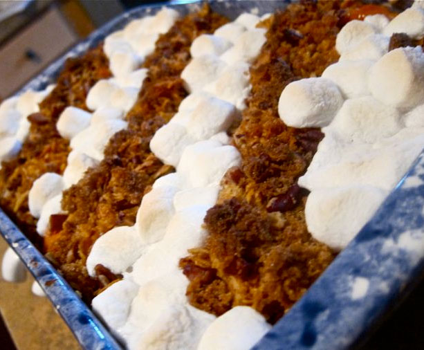 Sweet Potatoes with Cornflakes and Marshmallows