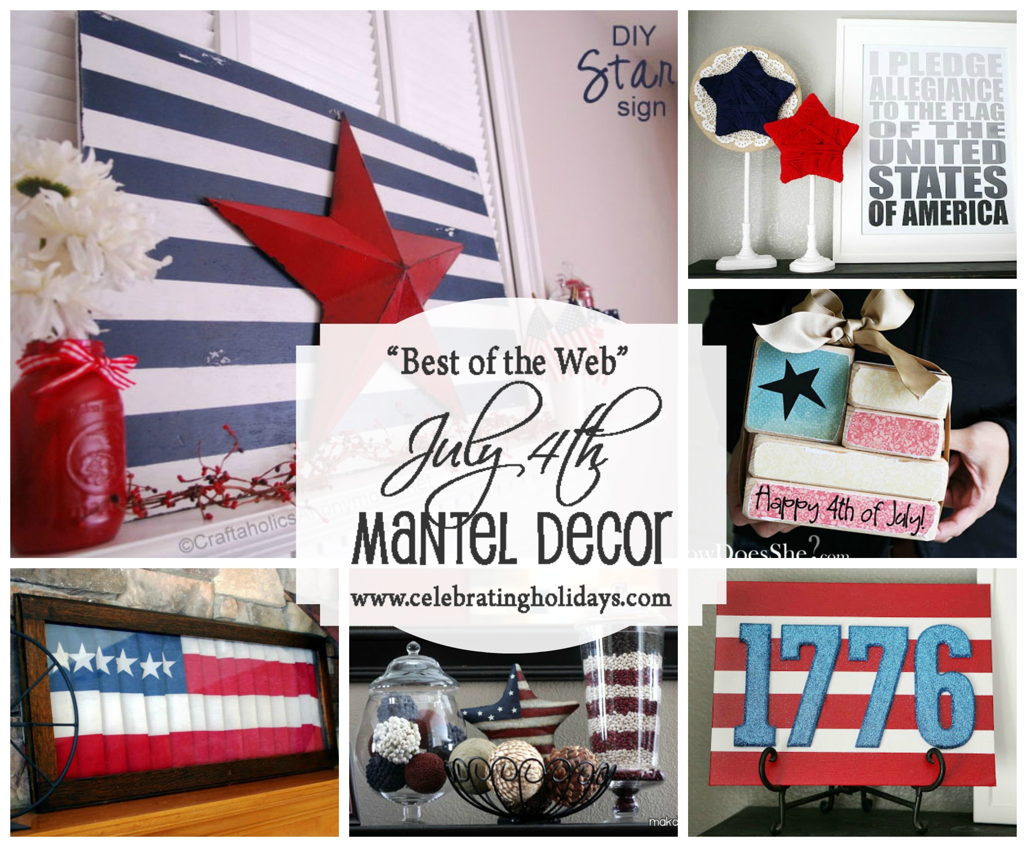 Mantel DIY Decorating for July 4th