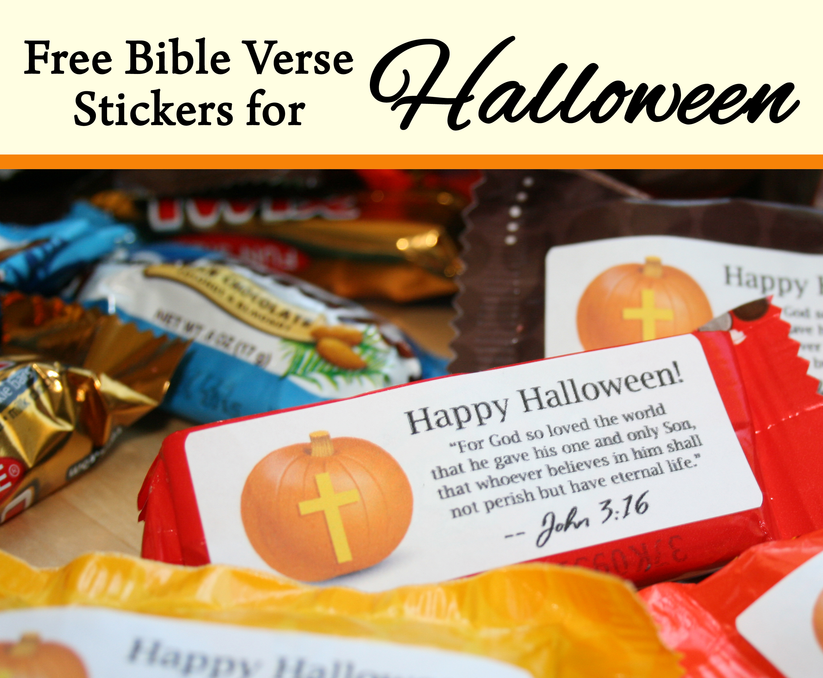 Bible Verse Stickers for Halloween Candy
