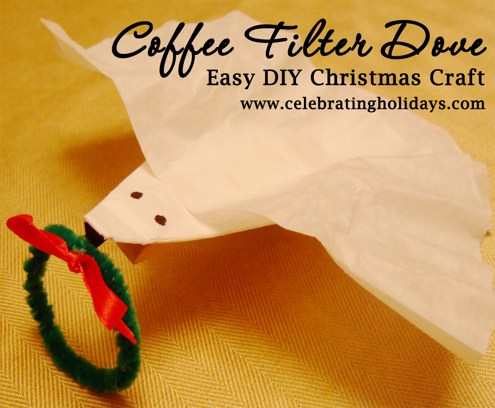 Coffee Filter Dove Christmas Craft