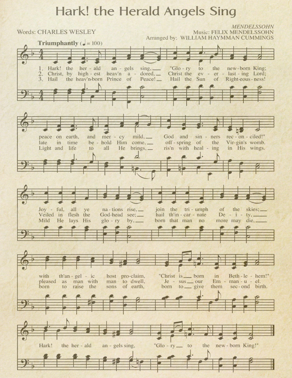 Hark the Herald "Aged" Sheet Music